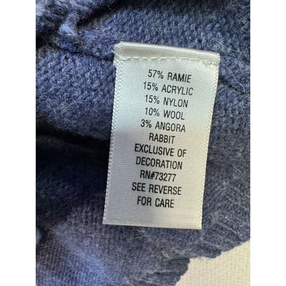 Croft & Barrow Womens  Snowman & Snowflake Cardigan Sweater Small Blue Ramie & A - Picture 5 of 13